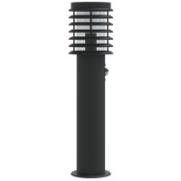Produktbild för Utomhusgolvlampa med sensor svart 60 cm rostfritt stål