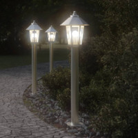 Produktbild för Utomhusgolvlampa silver 80 cm rostfritt stål