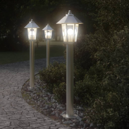 vidaXL Utomhusgolvlampa silver 80 cm rostfritt stål