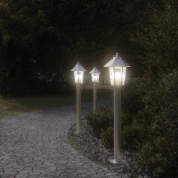 Produktbild för Utomhusgolvlampa silver 80 cm rostfritt stål