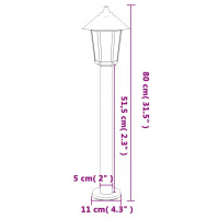 Produktbild för Utomhusgolvlampa silver 80 cm rostfritt stål