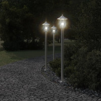 Produktbild för Utomhusgolvlampa silver 120 cm rostfritt stål