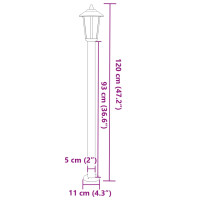 Produktbild för Utomhusgolvlampa silver 120 cm rostfritt stål