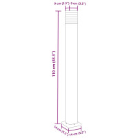 Produktbild för Utomhusgolvlampa svart 110 cm aluminium