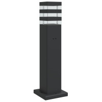 Produktbild för Utomhusgolvlampa med eluttag svart 50 cm aluminium
