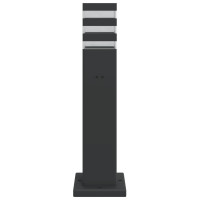 Produktbild för Utomhusgolvlampa med eluttag svart 50 cm aluminium
