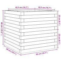 Produktbild för Odlingslådor vit 50x50x46 cm massiv furu