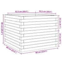 Produktbild för Odlingslåda vaxbrun 60x60x46 cm massiv furu