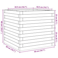 Produktbild för Odlingslåda 50x50x46 cm massivt douglasträ