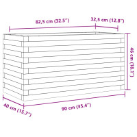 Produktbild för Odlingslåda vit 90x40x46 cm massiv furu