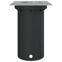 Produktbild för Marklampa för utomhusbruk kvadrat svart 10,5x10,5cm aluminium
