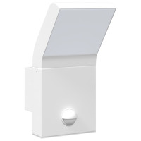 Produktbild för Utomhusvägglampa LED med sensor vit gjuten aluminium