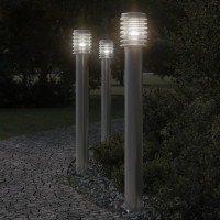 Produktbild för Utomhusgolvlampa silver 110 cm rostfritt stål