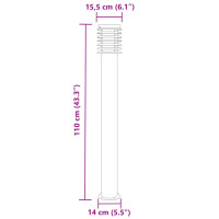 Produktbild för Utomhusgolvlampa silver 110 cm rostfritt stål