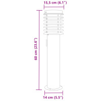 Produktbild för Utomhusgolvlampa med eluttag silver 60 cm rostfritt stål