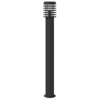 Produktbild för Utomhusgolvlampa med sensor svart 110 cm rostfritt stål