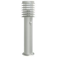 Produktbild för Utomhusgolvlampa med sensor silver 60 cm rostfritt stål
