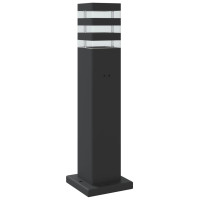 Produktbild för Utomhusgolvlampa med sensor svart 50 cm aluminium