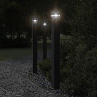 Produktbild för Utomhusgolvlampa med eluttag svart 110 cm aluminium