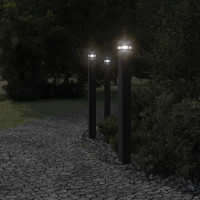 Produktbild för Utomhusgolvlampa med eluttag svart 110 cm aluminium