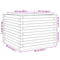 Produktbild för Odlingslåda vit 60x60x46 cm massiv furu