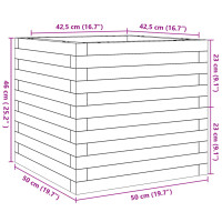 Produktbild för Odlingslåda 50x50x46 cm massivt furuträ