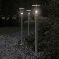 Produktbild för Utomhusgolvlampa silver 100 cm rostfritt stål