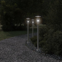 Produktbild för Utomhusgolvlampa silver 100 cm rostfritt stål