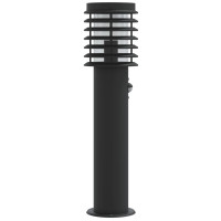 Produktbild för Utomhusgolvlampor med sensorer 3 st svart 60 cm rostfritt stål
