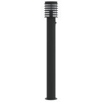 Produktbild för Utomhusgolvlampor med sensorer 3 st svart 110cm rostfritt stål
