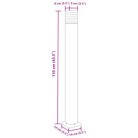 Produktbild för Utomhusgolvlampor 3st svart 110 cm aluminium