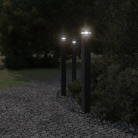 Produktbild för Utomhusgolvlampa med sensor svart 110 cm aluminium