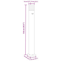 Produktbild för Utomhusgolvlampa med sensor svart 110 cm aluminium