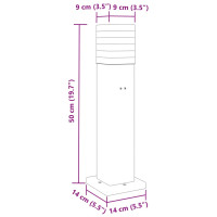 Produktbild för Utomhusgolvlampor med eluttag 3st svart 50 cm aluminium