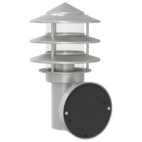Produktbild för Utomhusvägglampa med sensor silver rostfritt stål