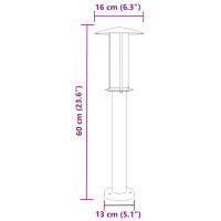 Produktbild för Utomhusgolvlampa silver 60 cm rostfritt stål