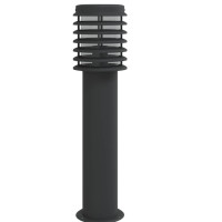 Produktbild för Utomhusgolvlampa med eluttag svart 60 cm rostfritt stål