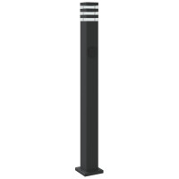 Produktbild för Utomhusgolvlampor med eluttag 3st svart 110 cm aluminium