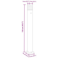 Produktbild för Utomhusgolvlampor med eluttag 3st svart 110 cm aluminium