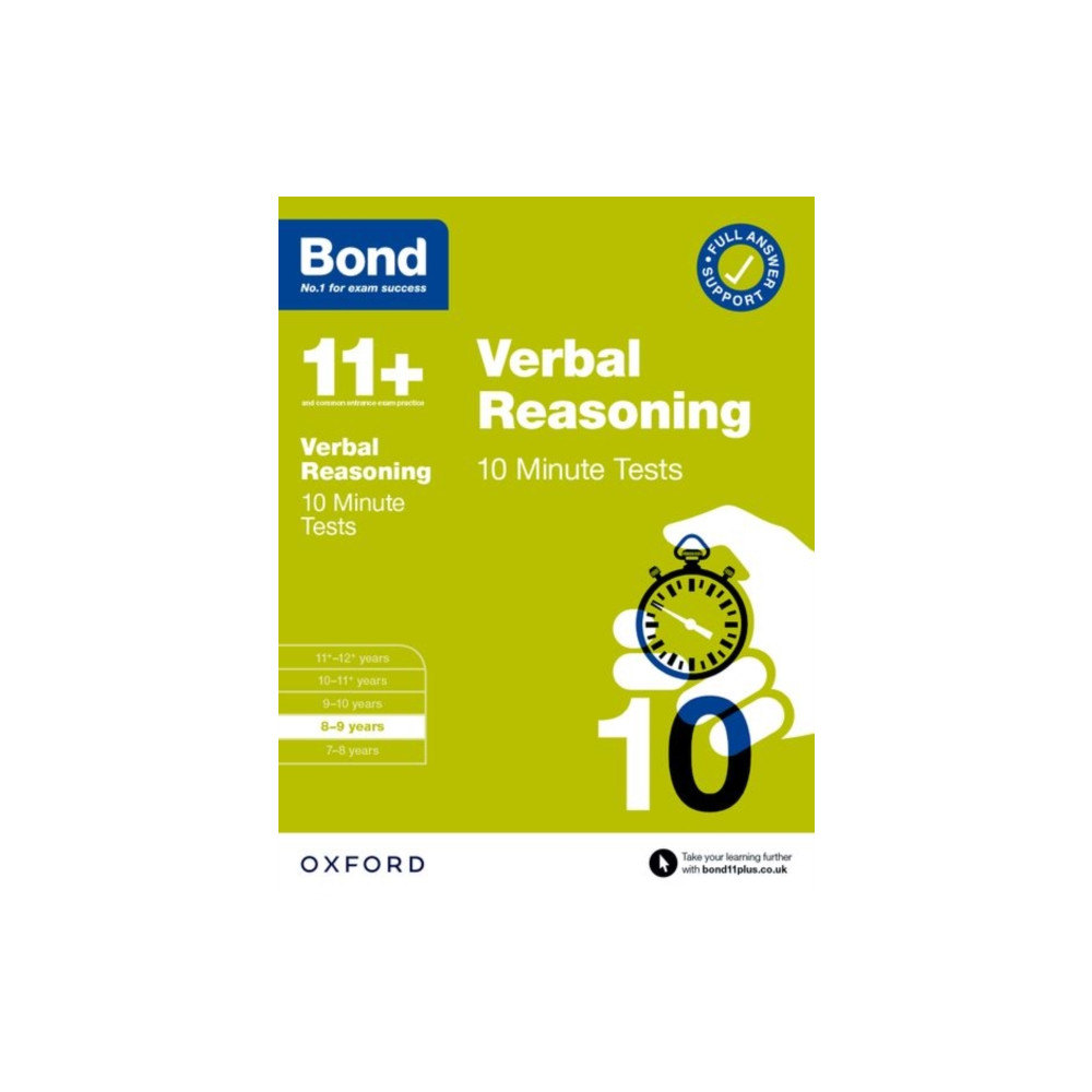 Produktbild för Bond 11+: Verbal Reasoning 10 Minute Tests with Answer Support 8-9 years (for GL Assessment & other 11 plus exams) (häftad, eng)