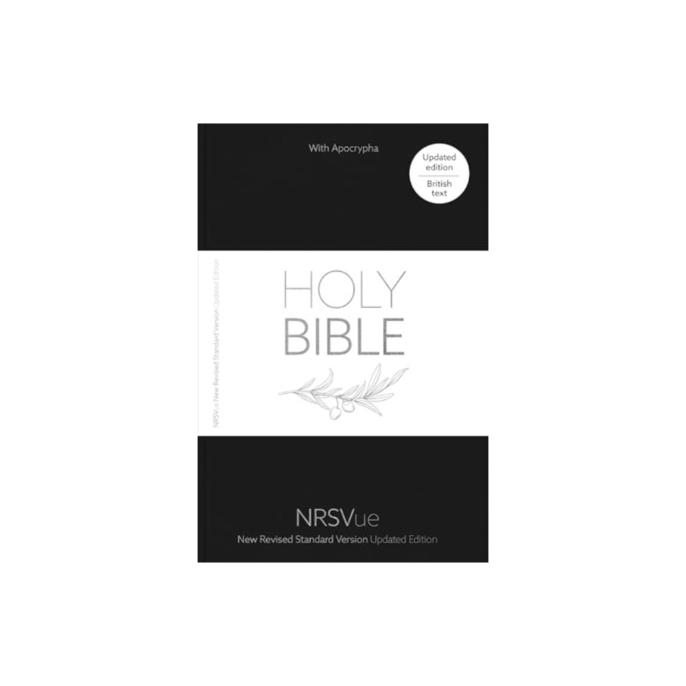 Produktbild för NRSVue Holy Bible with Apocrypha, Black Hardback, Silver Foiled Cover, Silver Ribbon Marker, British Text, NRSVue New Revised Standard Version Updated Edition, Hardback, Standard size (inbunden, eng)