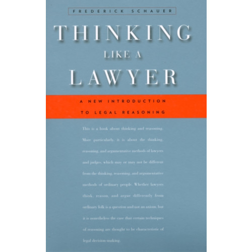 Harvard university press Thinking Like a Lawyer (häftad, eng)