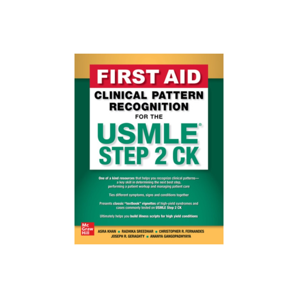 Produktbild för First Aid Clinical Pattern Recognition for the USMLE Step 2 CK (inbunden, eng)