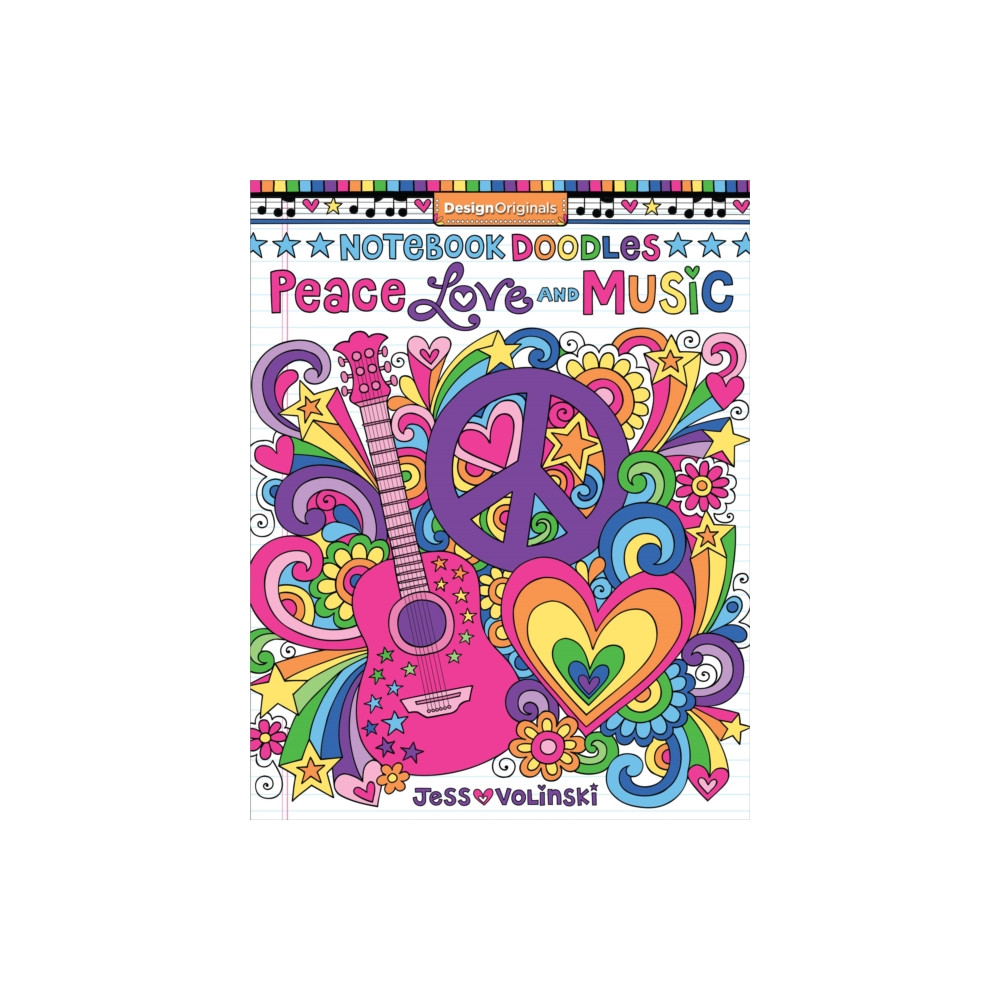 Produktbild för Notebook Doodles Peace, Love, and Music (häftad, eng)