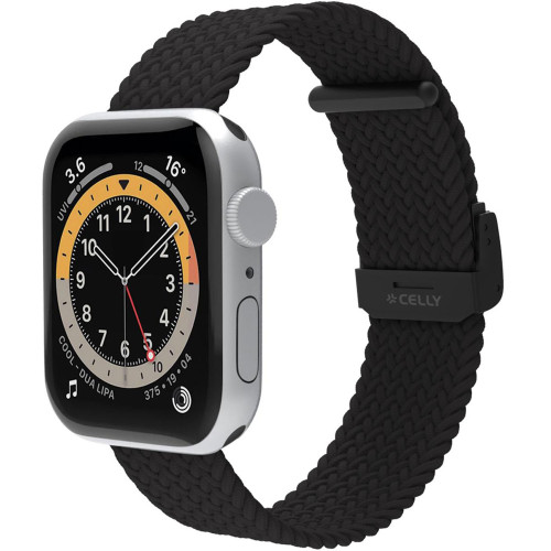 Celly Armband till Apple Watch 42/44/45mm Flätat Svart