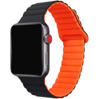 Produktbild för Armband till Apple Watch 42/44/45mm Magnetiskt Svart/Orange