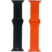 Produktbild för Armband till Apple Watch 42/44/45mm Magnetiskt Svart/Orange