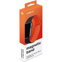 Produktbild för Armband till Apple Watch 42/44/45mm Magnetiskt Svart/Orange