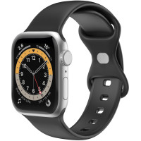 Produktbild för Armband till Apple Watch 42/44/45mm Silikon Svart