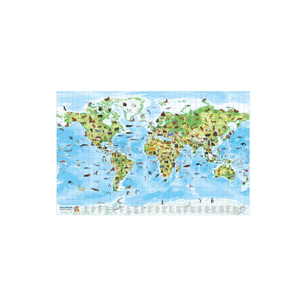 Produktbild för Children's Wall Map: World of Animals